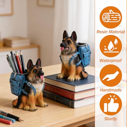 Niedlicher Stiftehalter für den Schreibtisch, Kreativer Stiftehalter für den Schreibtisch, Stiftebecher, Einzigartiges Schreibtischzubehör für Zuhause, Büro, Schule, Geschenk für Deutscher Schäferhund