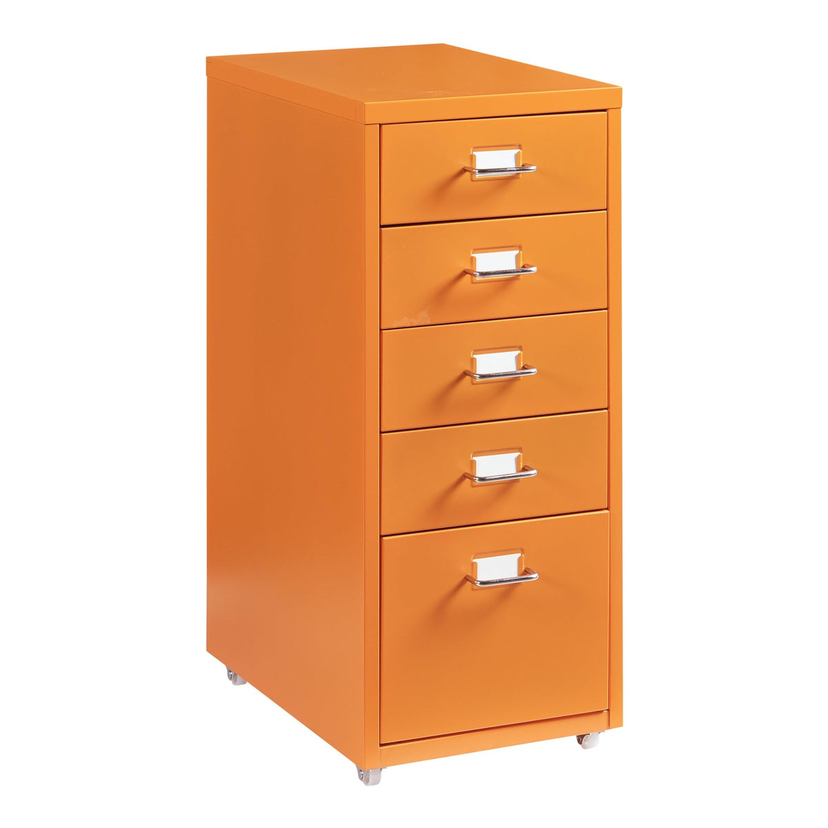 Helloshop26 Büroschrank, Rollschrank, mit 5 Schubladen, 69 x 28 x 41 cm, Orange 03_0009103
