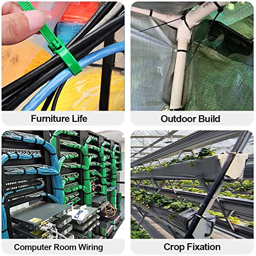 100 Stück Kabelbinder Wiederverschließbar 200 x 4.8 mm, Kabelbinder Bunte Set-UV beständig & Reißfest-Farbiges Nylon-Rot/Gelb/Blau/Grün/Schwarz/Weiß