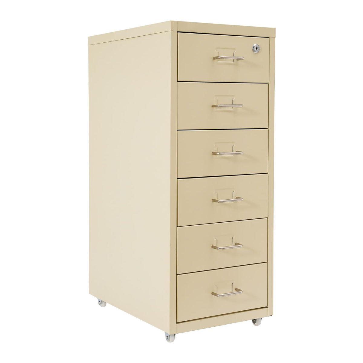 Aktenschrank 6 Schubladen Rollcontainer Abschließbarer Schrank