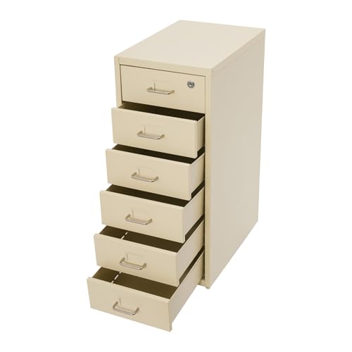 Aktenschrank 6 Schubladen Rollcontainer Abschließbarer Schrank