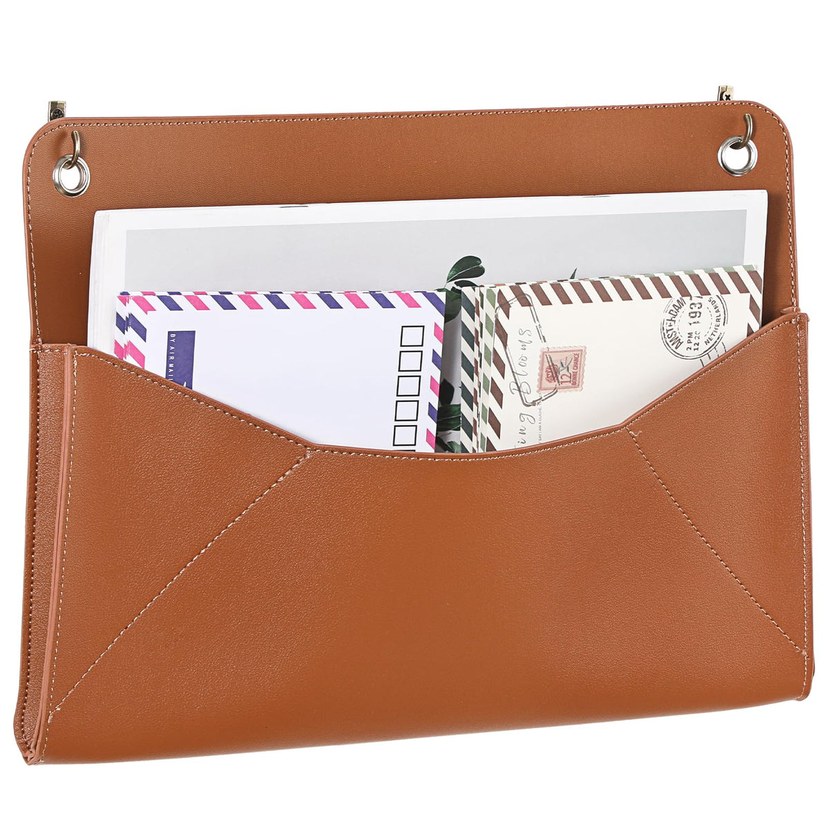 Leder Dokumententasche A4 Hängend Zeitschriftenständer 34x24,5cm