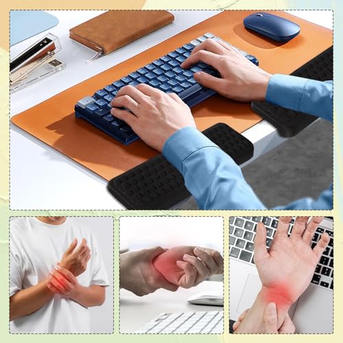 2 Stück Armauflage Schreibtisch,L-Förmige Ellenbogenauflage und Handgelenkauflage,Memory Foam Schreibtisch Edgerest,Rutschschutz Ergonomische Unterarmauflage für Büro,Gaming Home Office Tischkante