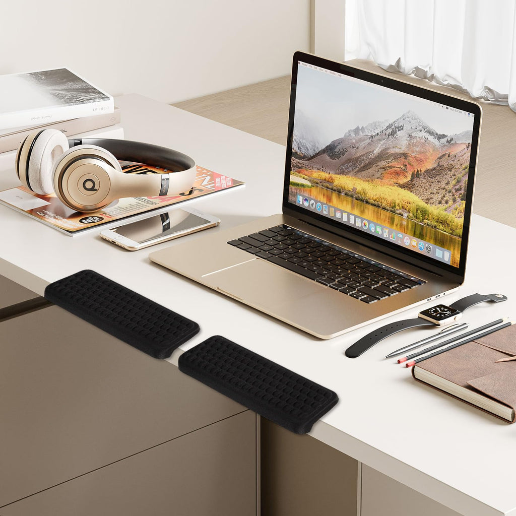 2 Stück Armauflage Schreibtisch,L-Förmige Ellenbogenauflage und Handgelenkauflage,Memory Foam Schreibtisch Edgerest,Rutschschutz Ergonomische Unterarmauflage für Büro,Gaming Home Office Tischkante