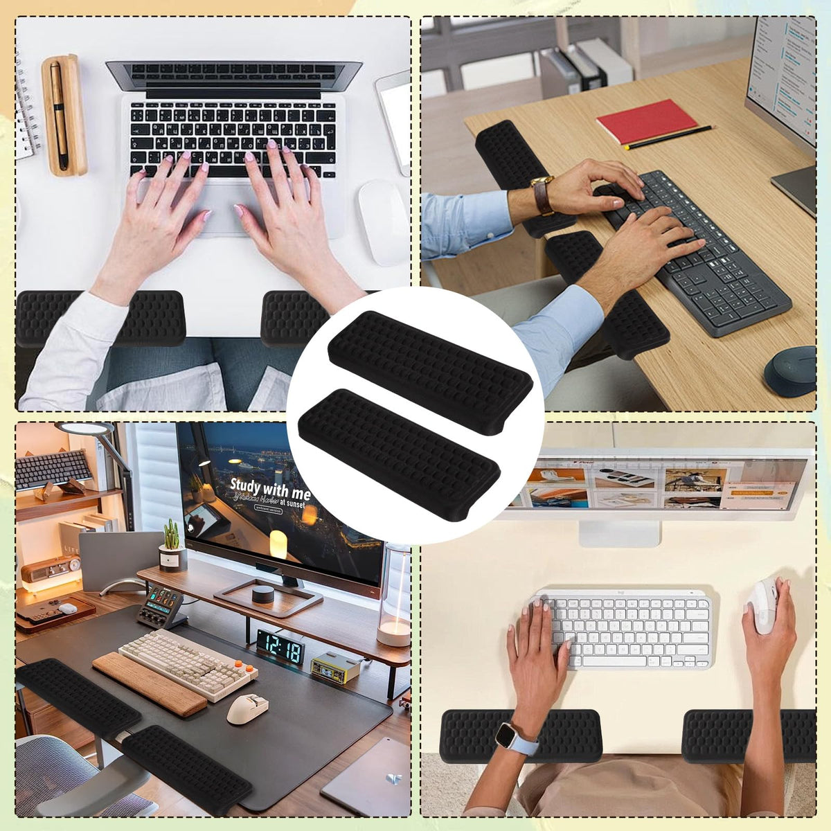 2 Stück Armauflage Schreibtisch,L-Förmige Ellenbogenauflage und Handgelenkauflage,Memory Foam Schreibtisch Edgerest,Rutschschutz Ergonomische Unterarmauflage für Büro,Gaming Home Office Tischkante