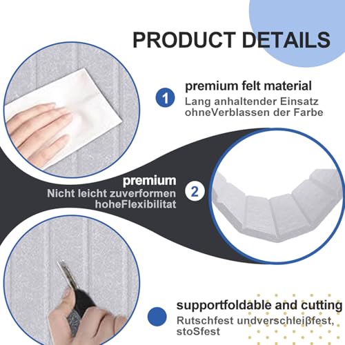 Faltbare Große Korkplatte Pinnwand Halbkreis 90x60cm - Vision Board & Korkwand mit selbstklebender Filz-Oberfläche, Großes faltbares Dekorationsbrett für Bilder und Notizen, Helles Kamel