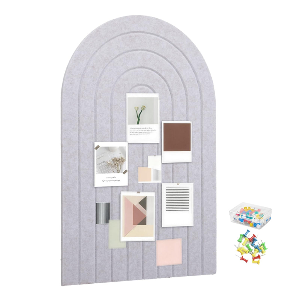 Faltbare Große Korkplatte Pinnwand Halbkreis 90x60cm - Vision Board & Korkwand mit selbstklebender Filz-Oberfläche, Großes faltbares Dekorationsbrett für Bilder und Notizen, Helles Kamel