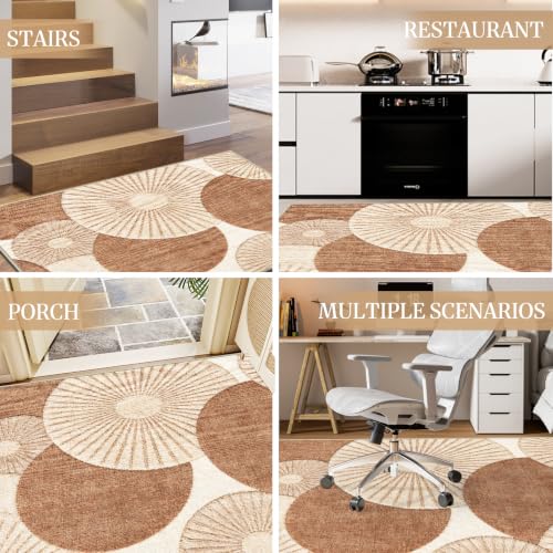 90x120 cm Bürostuhlmatte für Teppich rutschfeste Bodenschutzmatte Bürostuhl Schreibtischstuhl Unterlage Für Holzböden Bürostuhlunterlage für Homeoffice Gaming Yoga Braun Beige