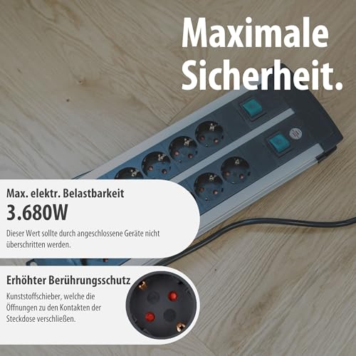 Brennenstuhl Premium-Alu-Line Steckdosenleiste 12-Fach, 3m