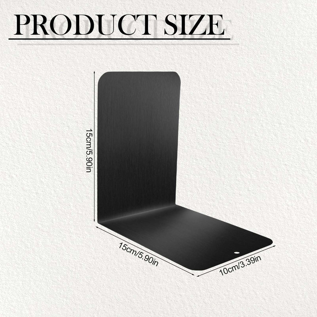 Sprifityy 6 Stück Buchstütze aus Metall,15 * 15 * 10 cm,Schwarz