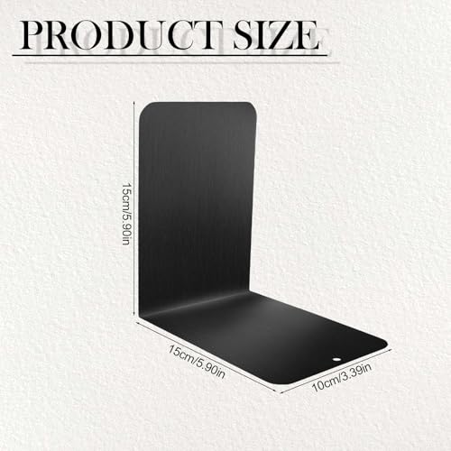 Sprifityy 6 Stück Buchstütze aus Metall,15 * 15 * 10 cm,Schwarz