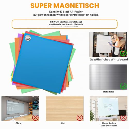 50 Stück Neodym Magnete, 12 x 16 mm Stark, Mini Magnete für Kühlschrank, Stecktafel, Pinnwand, Whiteboard, A4, Foto