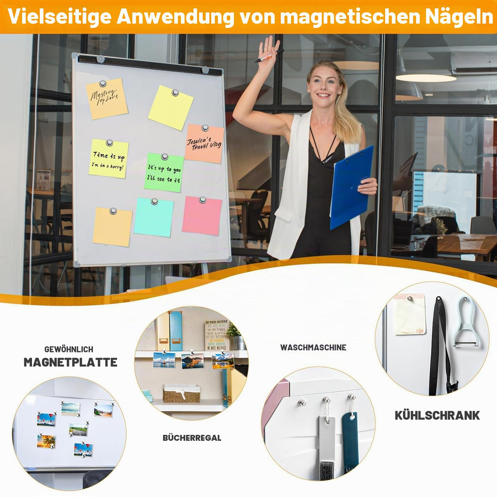 50 Stück Neodym Magnete, 12 x 16 mm Stark, Mini Magnete für Kühlschrank, Stecktafel, Pinnwand, Whiteboard, A4, Foto