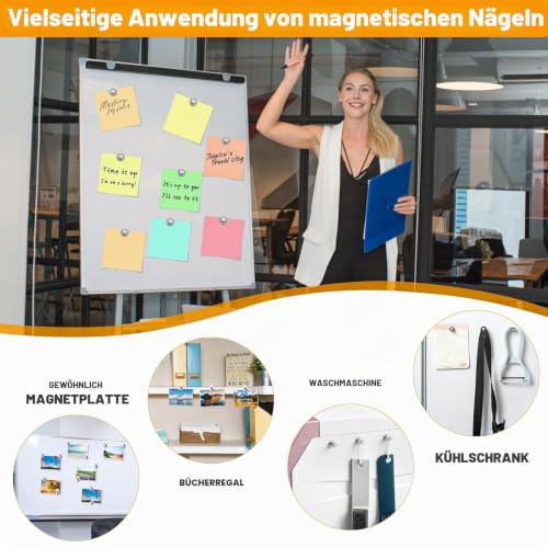 50 Stück Neodym Magnete, 12 x 16 mm Stark, Mini Magnete für Kühlschrank, Stecktafel, Pinnwand, Whiteboard, A4, Foto