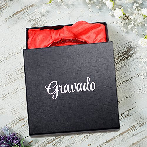 Gravado Briefbeschwerer aus Glas mit Personalisierter Kompass Gravur, Namen und Datum, Geschenkidee für Liebespaare
