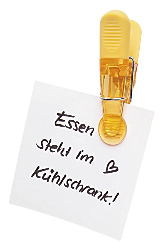 Wedo 6422099 Notiz Magnetklammern (Glossy, aus Kunststoff, geriffelte Griffflächen) 4 Stück, farbig sortiert