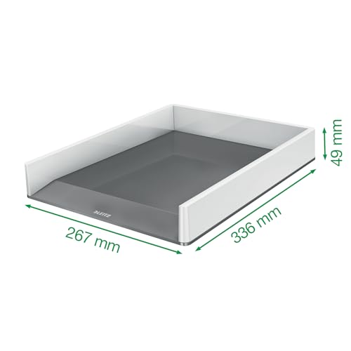 Leitz WOW Briefkorb, perlweiß /grau, 53611001