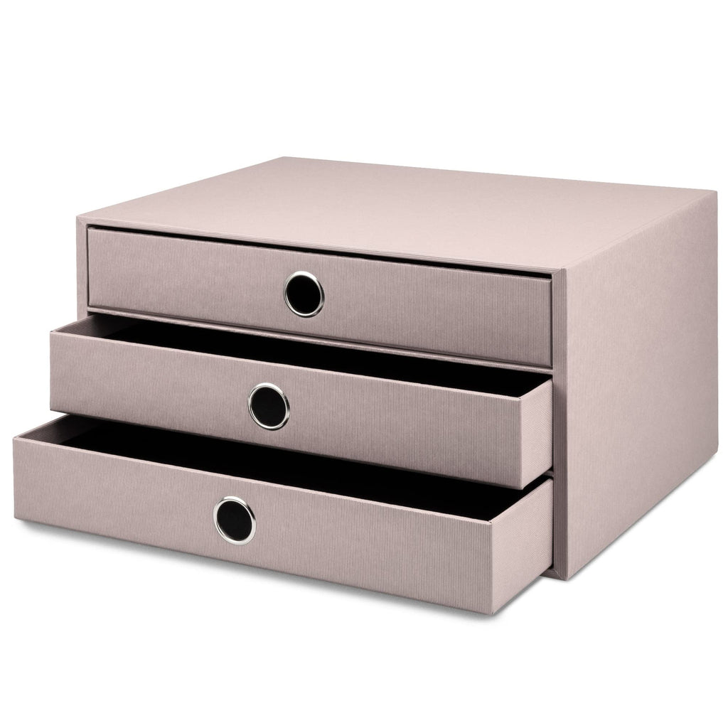 Rössler SOHO 3er Schubladenbox A4 aus Papier | Büro Organizer Schreibtisch| Schubladen Organizer Büro Zubehör & Bürobedarf | Schreibtisch Organizer Box | 34 x 25 x 19 cm | 1 Stück | Farbe: Taupe