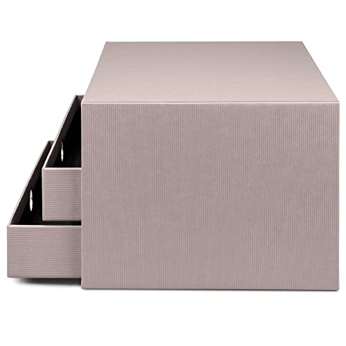 Rössler SOHO 3er Schubladenbox A4 aus Papier | Büro Organizer Schreibtisch| Schubladen Organizer Büro Zubehör & Bürobedarf | Schreibtisch Organizer Box | 34 x 25 x 19 cm | 1 Stück | Farbe: Taupe