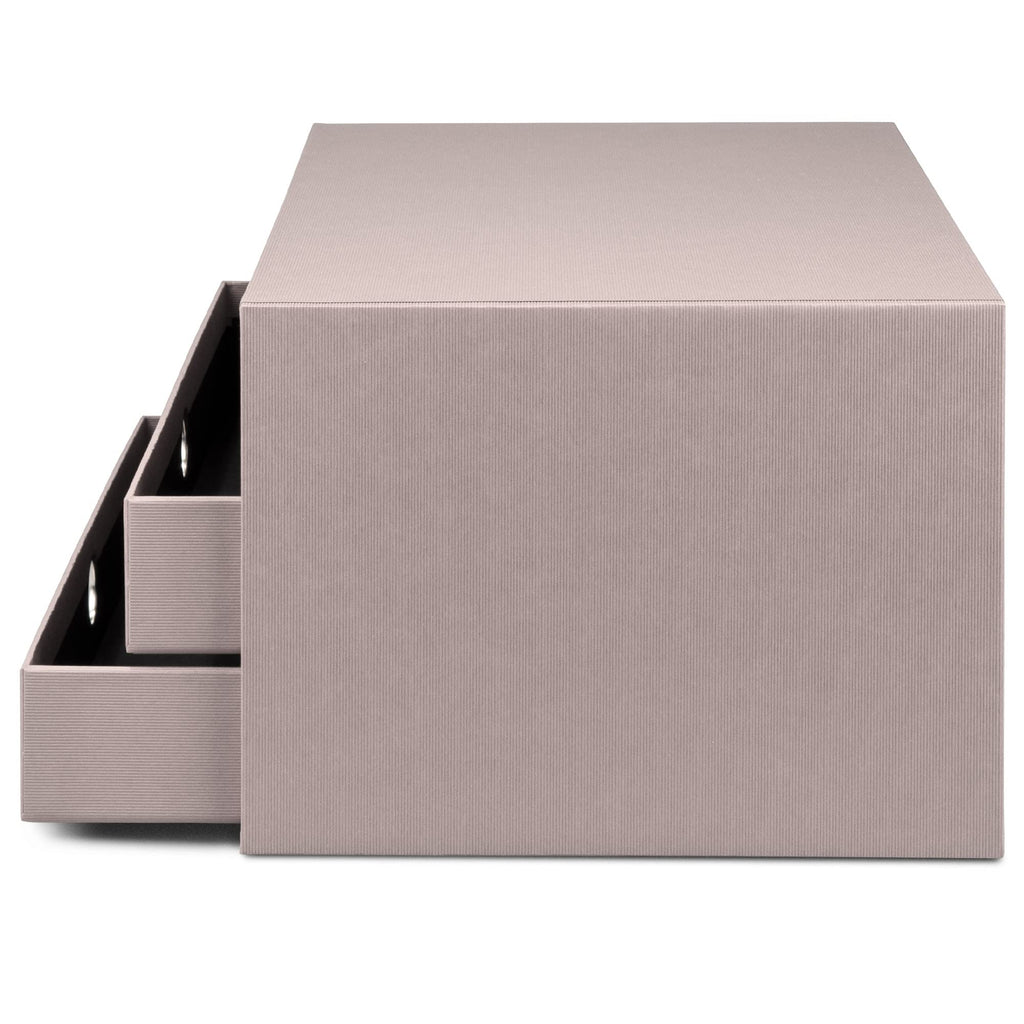 Rössler SOHO 3er Schubladenbox A4 aus Papier | Büro Organizer Schreibtisch| Schubladen Organizer Büro Zubehör & Bürobedarf | Schreibtisch Organizer Box | 34 x 25 x 19 cm | 1 Stück | Farbe: Taupe