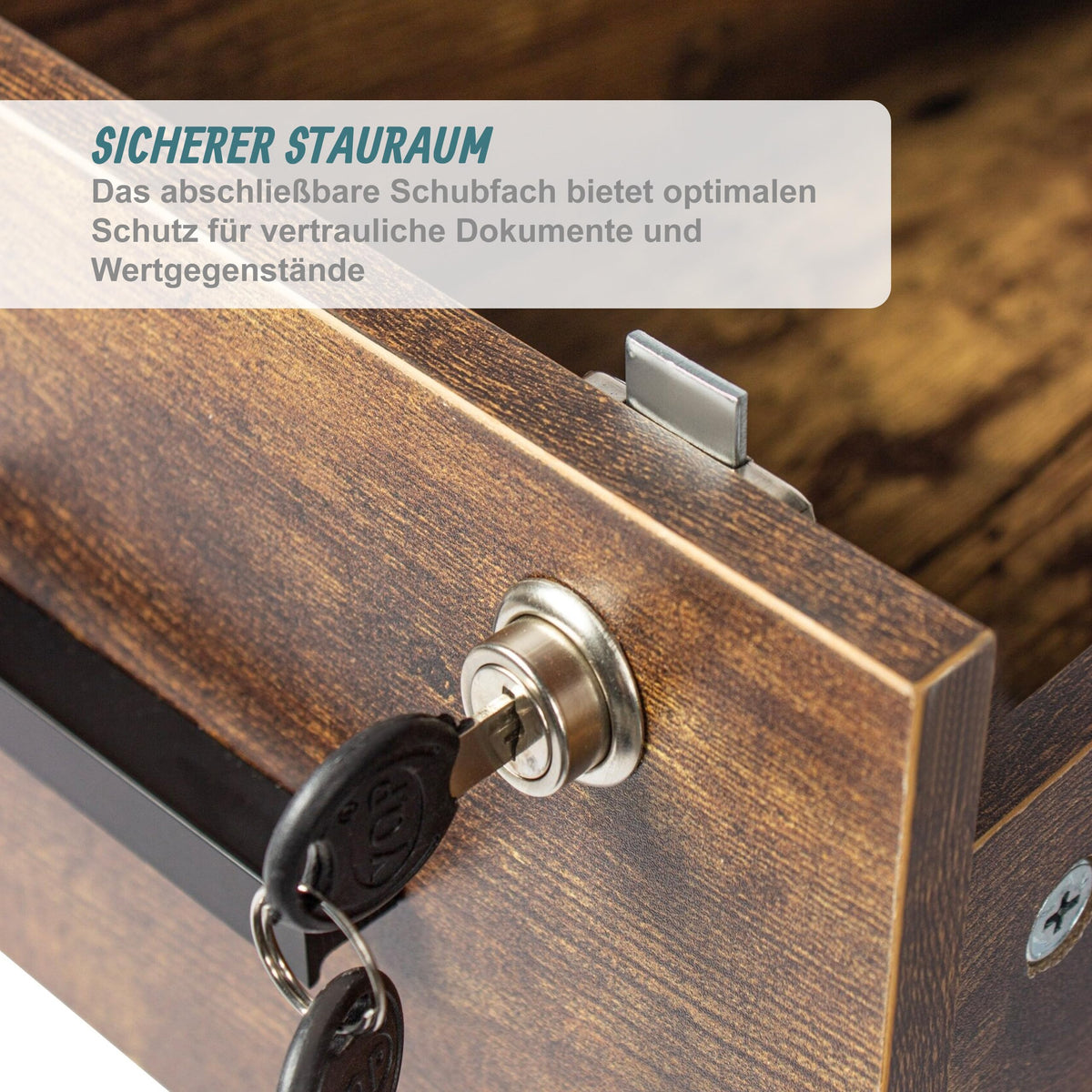 Relaxdays Rollcontainer, 3 Schubladen, 2 Türfächer, HxBxT: 57 x 60 x 40 cm, abschließbar, Aktenrollschrank, Farbwahl