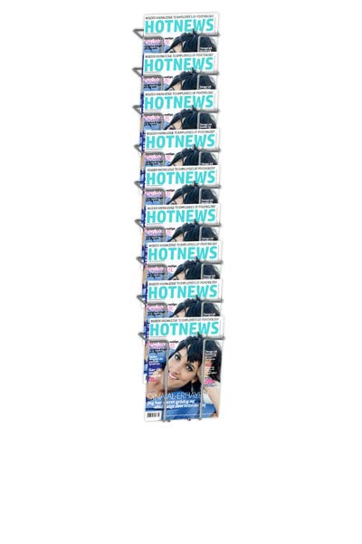 DisplayLager - Wandhalter für Prospekte/Zeitschriften/Magazine (9 x A5)