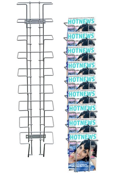 DisplayLager - Wandhalter für Prospekte/Zeitschriften/Magazine (9 x A5)
