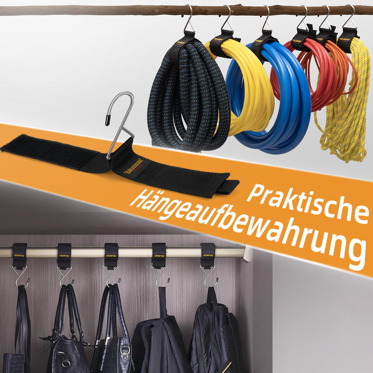 Trilancer Verlängerungskabel-Organizer & Aufhänger bis 22 kg (6er Pack)