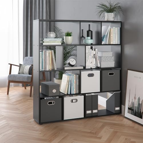 Vicco Raumteiler Pilar, Schwarz, 131.6 x 143 cm