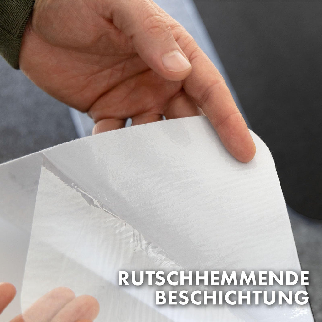 OfficeMarshal Bodenschutzmatte 100x120cm Bürostuhl Teppich Unterlage schwarz für Hartböden - Schützt Fliesen Parkett + Laminat vor Bürostuhl, Fitnessgeräten und herunterfallenden Gegenständen (Viking)