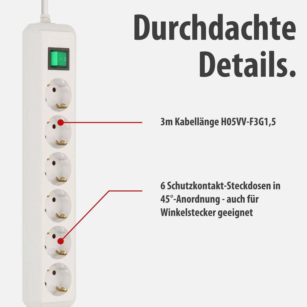 Brennenstuhl Eco-Line, Steckdosenleiste 6-Fach