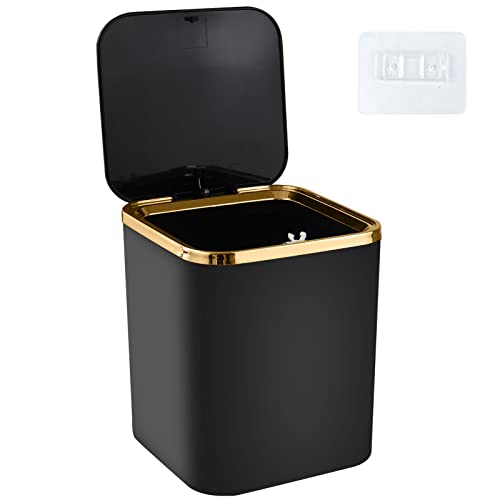 Klein Tisch Mülleimer mit Deckel 2.8L, Tischmülleimer (Schwarz)