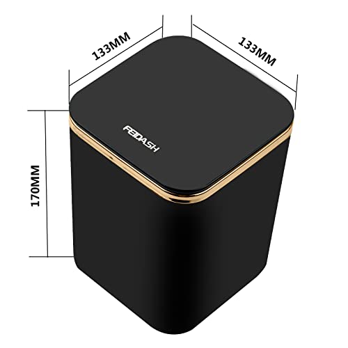 Klein Tisch Mülleimer mit Deckel 2.8L, Tischmülleimer (Schwarz)