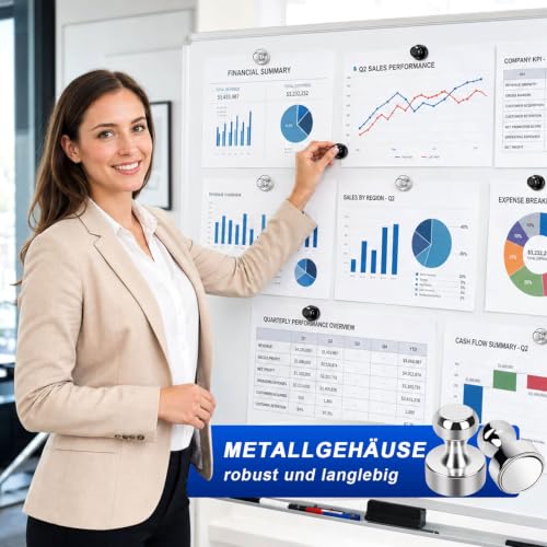 Neodym Magnete - 20 Stück Stark, Extra Stark für Kühlschrank, Whiteboard, Büro- & Küchendekoration