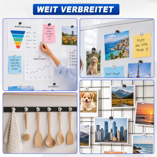 Neodym Magnete - 20 Stück Stark, Extra Stark für Kühlschrank, Whiteboard, Büro- & Küchendekoration