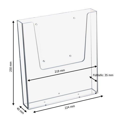 Zeigis 5 Stück Wandprospekthalter DIN A4 Hochformat