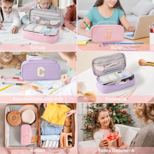 YOOLIFE Mäppchen Mädchen Federmäppchen Federtasche Kinder Federmappe Rosa L