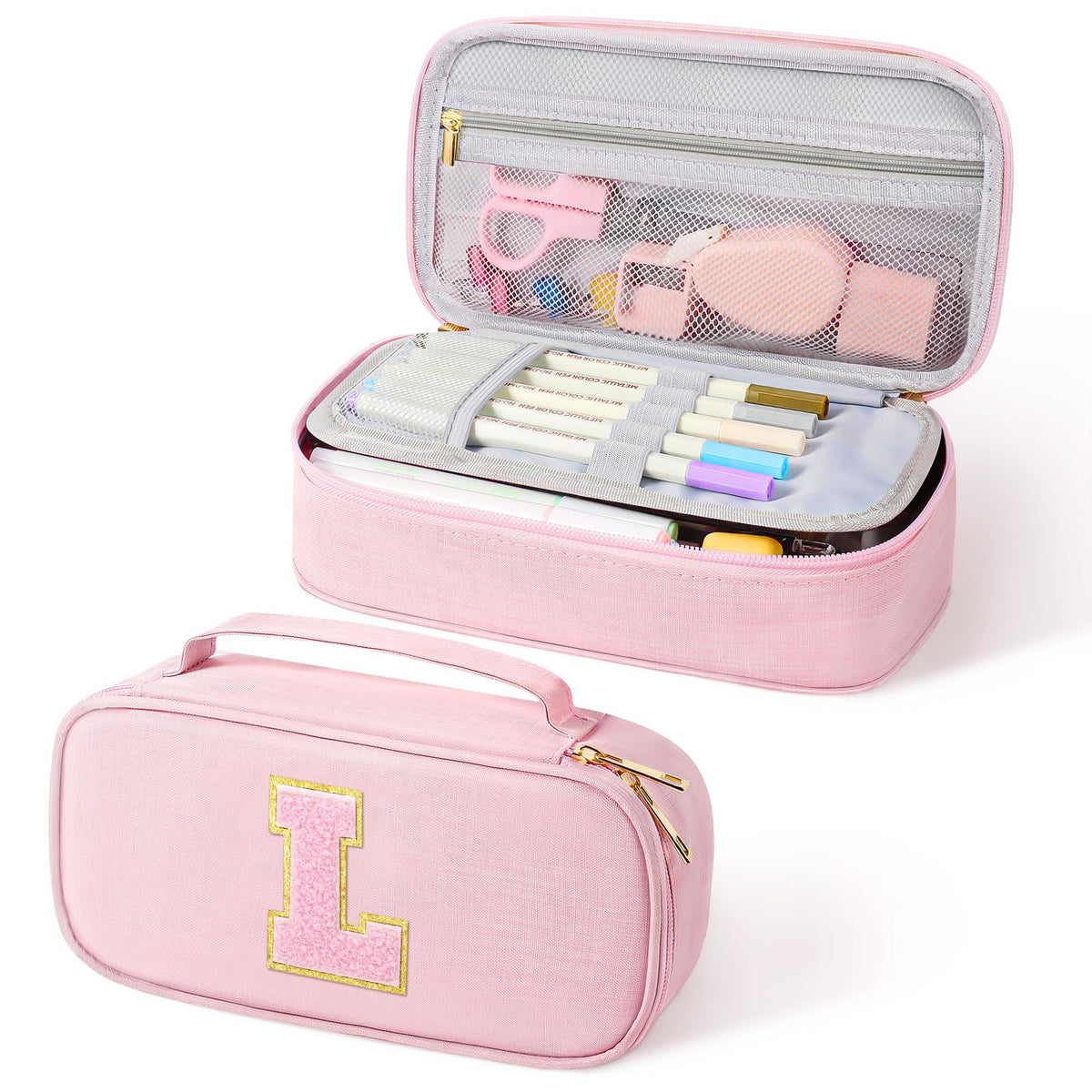 YOOLIFE Mäppchen Mädchen Federmäppchen Federtasche Kinder Federmappe Rosa L