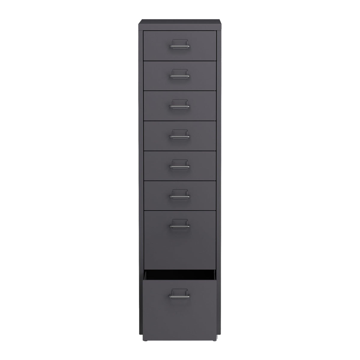 Helloshop26 Büroschrank, Rollschrank, mit 8 Schubladen, 109 x 28 x 41 cm, Dunkelgrau, 03_0009112
