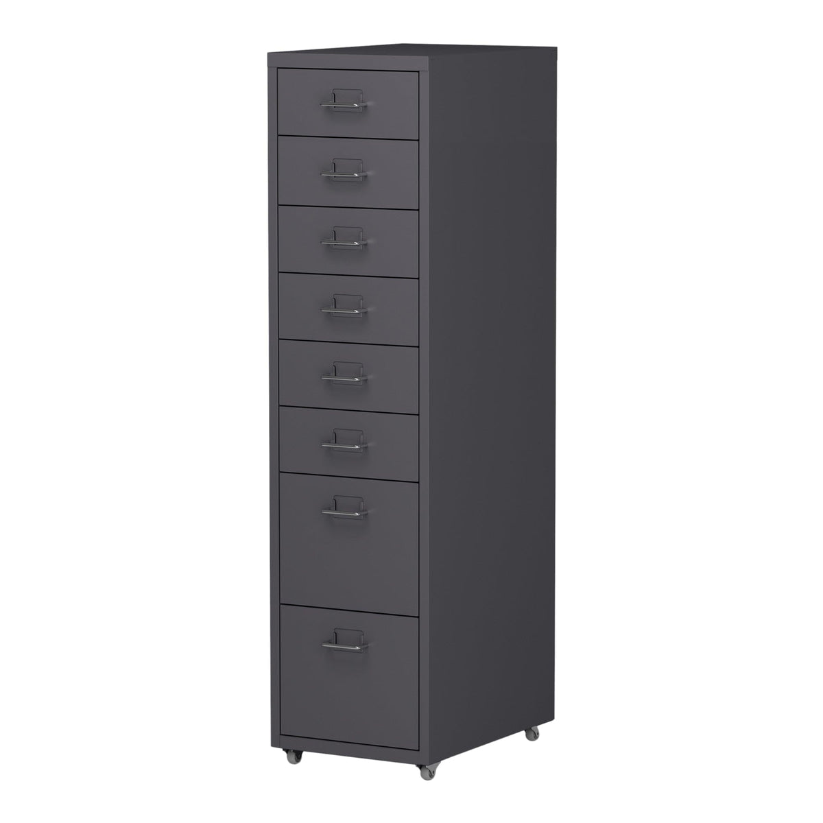 Helloshop26 Büroschrank, Rollschrank, mit 8 Schubladen, 109 x 28 x 41 cm, Dunkelgrau, 03_0009112
