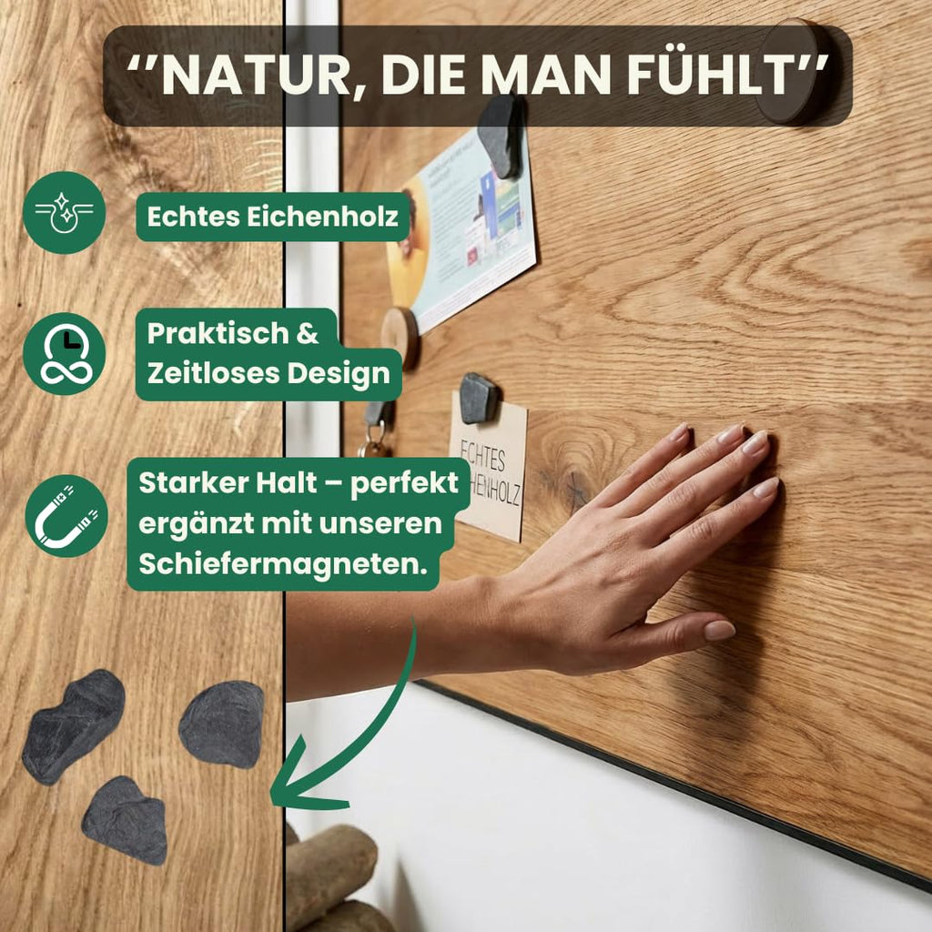 Magnettafel aus echtem Eichenholz (30 x 60 cm) – Starke Magnetkraft & edles Design – Magnetboard für Küche, Büro, Flur – einfache Montage – verschiedene Größen