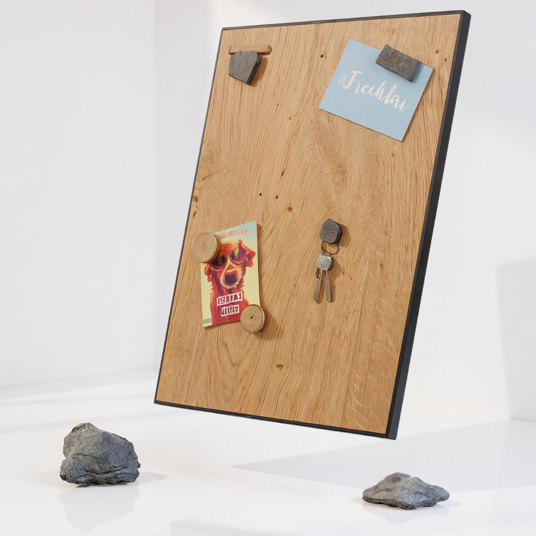 Magnettafel aus echtem Eichenholz (30 x 60 cm) – Starke Magnetkraft & edles Design – Magnetboard für Küche, Büro, Flur – einfache Montage – verschiedene Größen