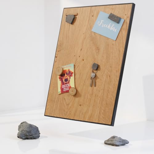 Magnettafel aus echtem Eichenholz (30 x 60 cm) – Starke Magnetkraft & edles Design – Magnetboard für Küche, Büro, Flur – einfache Montage – verschiedene Größen