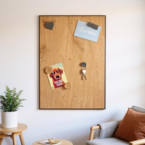 Magnettafel aus echtem Eichenholz (30 x 60 cm) – Starke Magnetkraft & edles Design – Magnetboard für Küche, Büro, Flur – einfache Montage – verschiedene Größen