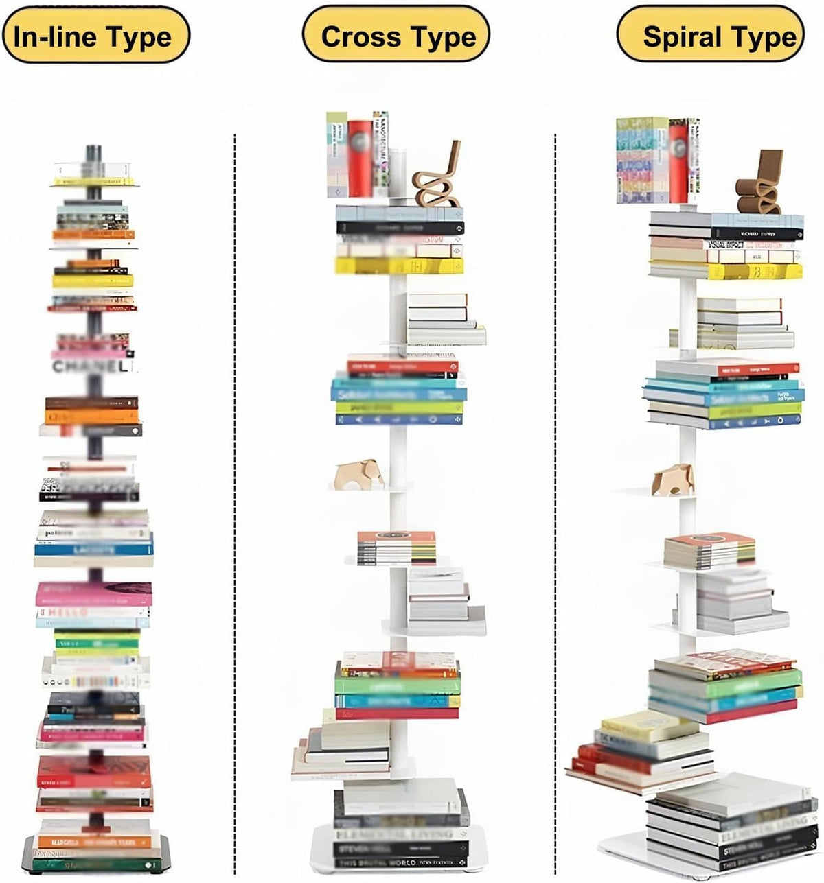 Generisch Bücherregal mit 9 Ebenen und Metallrücken – Hohes, schmales, vertikales Leiter-Bücherregal für Zuhause, einfache und platzsparende Lösung zur Aufbewahrung von Büchern