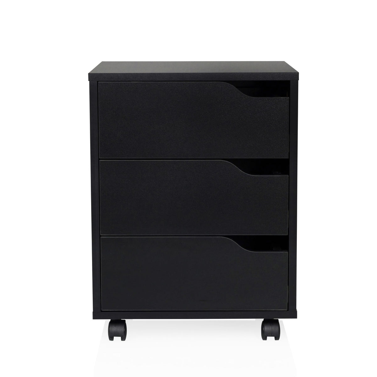 hjh OFFICE Rollcontainer Organiser I geräumiger Beistellschrank mit Schubladen und Rollen, Schwarz