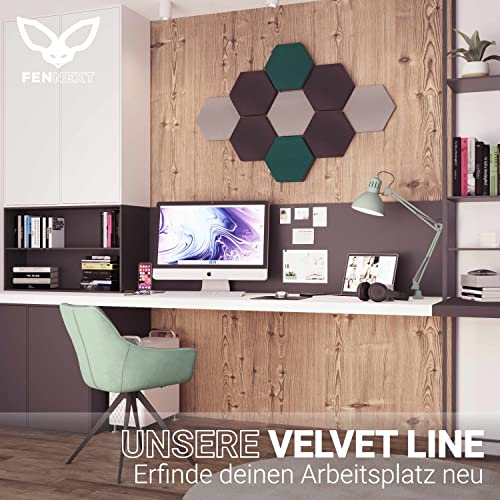 Schallabsorber Wand Paneele [9 Stk.] für spürbar reduzierte Geräusche I Modernes Akustikbild aus Hexagon Akustikplatten I Unbedenkliche Akustikpaneele hergestellt in der EU I 3D Panels
