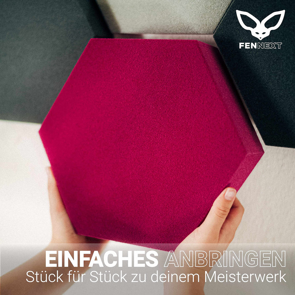 Schallabsorber Wand Paneele [9 Stk.] für spürbar reduzierte Geräusche I Modernes Akustikbild aus Hexagon Akustikplatten I Unbedenkliche Akustikpaneele hergestellt in der EU I 3D Panels