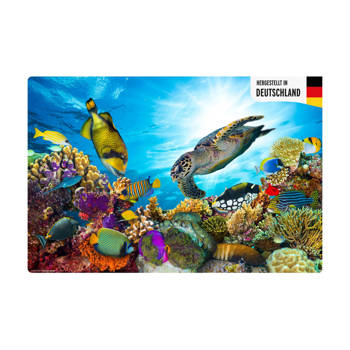 Schreibtischunterlage für Kinder - Bunte Unterwasserwelt - aus premium Vinyl - in verschiedenen Größen - Made in Germany (60 x 40 cm)