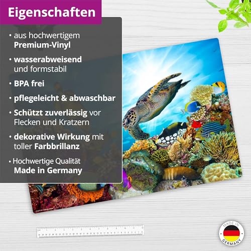 Schreibtischunterlage für Kinder - Bunte Unterwasserwelt - aus premium Vinyl - in verschiedenen Größen - Made in Germany (60 x 40 cm)